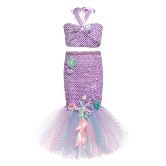 YAYUBA Tutu Dreams Mermaid Dress Outfit for Girls Birthday Party Summer Vocation Beach Dress Up Clothes Gifts