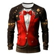 thumbnail image 1 of YAYUBA Tuxedo T Shirts for Men Funny Christmas Shirts Long Sleeve Printed Tux with Bow Suit Tshirt Novelty Party Top, 1 of 3