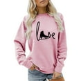 thumbnail image 1 of YAYUBA Valentine Shirts for Women Love Heart Sweater Casual Long Sleeve Crewneck Pullover Sweatshirts Valentines The Day Tops, 1 of 3