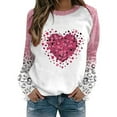 thumbnail image 1 of YAYUBA Valentine Shirts for Women Love Heart Sweater Casual Long Sleeve Crewneck Pullover Sweatshirts Valentines day Tops, 1 of 5