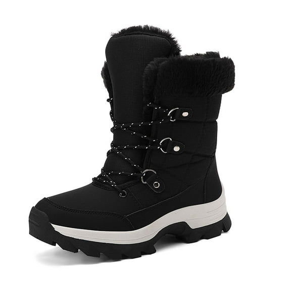 YAYUBA Waterproof Insulated Womens Snow Boots, Lace Up or On Winter Boots for Women, Medium or Wide Width Sizes 6.5 to 9, Black, Brown, Blue, White or Grey Winter Shoes