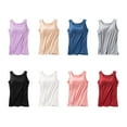 thumbnail image 1 of YAYUBA White Crop Tank Ladies Casual Loose Chest Pad Suspenders Yoga Bottom Shirt Ladies Vest Spring Business Casual Work Shirts Blouses, 1 of 4