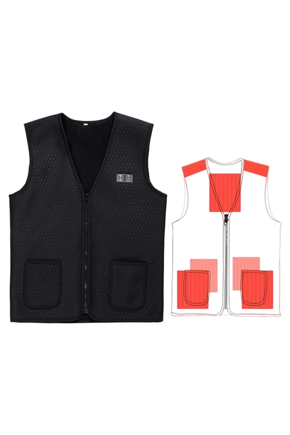 Women'S Heated Vest Smart Temperature Control Self Heating Vest for Women Cozy Lined Thermal Winter Outerwear Cold Weather Gear Heated Warmer Jacket Apparel,Black,S