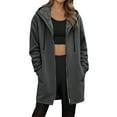 thumbnail image 1 of YAYUBA Women's Fleece Zip Up Hoodie Warm and Cozy Sherpa Lined Sweatshirt Winter Hoodie Jackets for Women with Pockets With Pocket,Dark Gray,L, 1 of 5