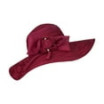 thumbnail image 1 of YAYUBA Women's Foldable Wide Brimmed Sun Hat Korean Minimalist Style Bowknot Sunhat Casual Beach Cap,Red, 1 of 3