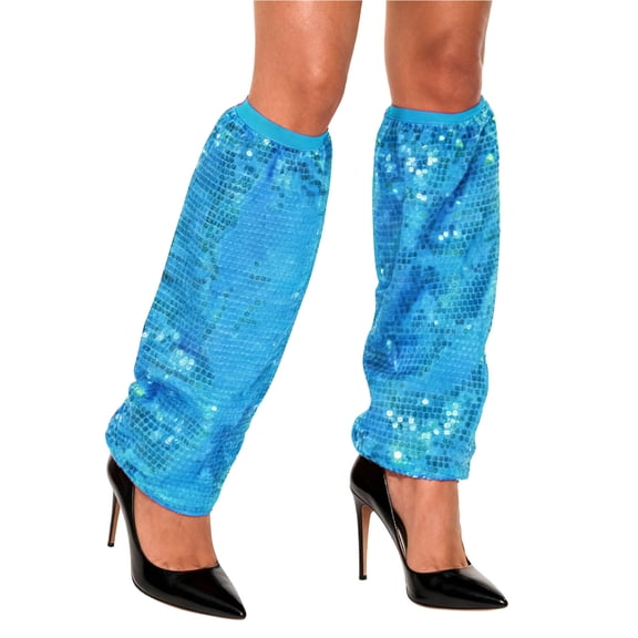 YAYUBA Women's Glitter Sequin Leg Warmers Sparkly Long Knee High Leg Sleeve Socks for Party 80s Dance Costume Accessories