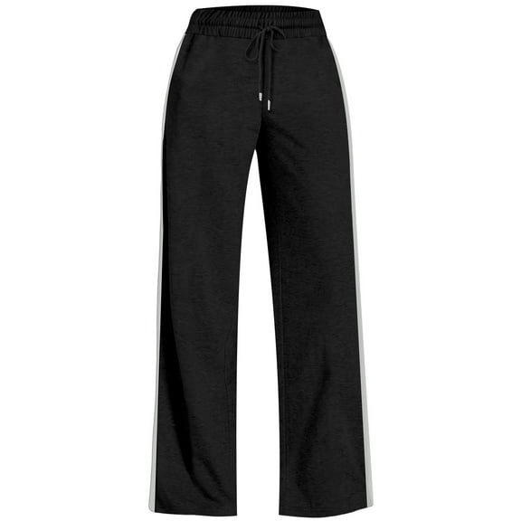 YAYUBA Women's Wide Leg Pants Elastic High Waisted Waffle Knit Casual Palazzo Pants Trousers with Pockets