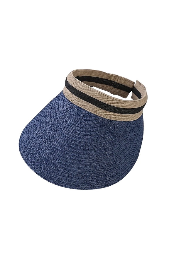 Women's Woven Sliding Sunshade Men's Adjustable Hat Sports Sunshade,Navy