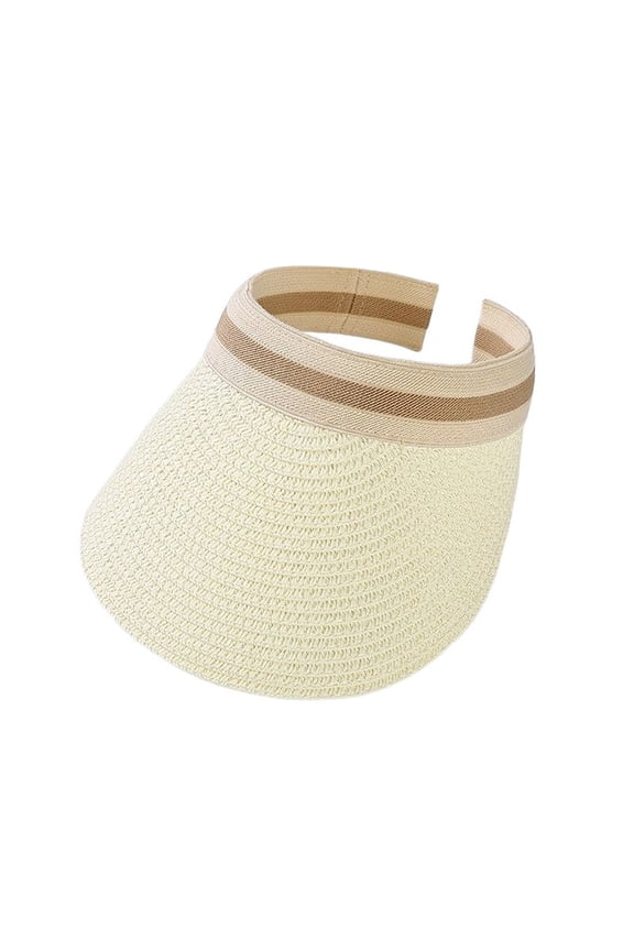 Women's Woven Sliding Sunshade Men's Adjustable Hat Sports Sunshade,White
