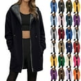 thumbnail image 1 of YAYUBA Women's Zip Up Hoodies Long Tunic Sweatshirts Oversized Fleece Casual Long Sleeve Fall Winter Hoodie Jacket Coat, 1 of 5