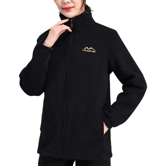 YAYUBA Womens Fuzzy Sherpa Fleece Jacket Zip Up Oversized Winter Warm Sweatshirt Hoodies Fluffy Jacket Coat,Black,XL