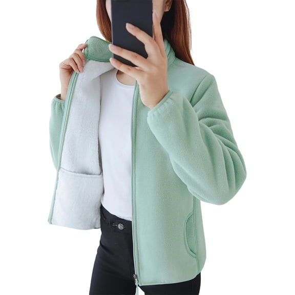 YAYUBA Womens Fuzzy Sherpa Fleece Jacket Zip Up Oversized Winter Warm Sweatshirt Hoodies Fluffy Jacket Coat,Green,XL