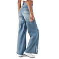 thumbnail image 1 of YAYUBA Womens Jeans Petite Mid-Rise Strechy Straight Leg Loose Tummy Control Bell Bottom Jeans with Multiple Pockets,Blue,XL, 1 of 9