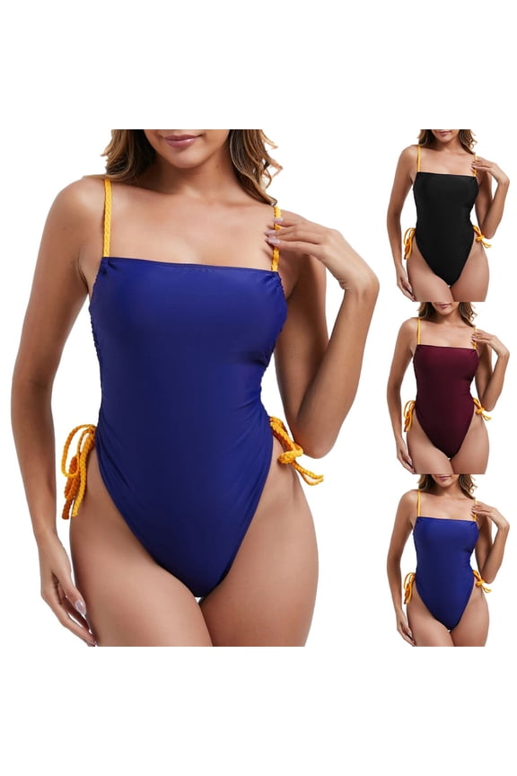 Womens One Piece Swimsuits Women's Halterneck Cut Out Swimsuit Tether Bikini Style Split Fashion Monokini Beach Vacation 2026