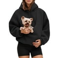 thumbnail image 1 of YAYUBA Womens Pet Pouch Hoodies Oversized Fleece Sweatshirt Puppy Kitten Cat Holder Carriers Hoodies Kangaroo Pocket Pullover Top, 1 of 7