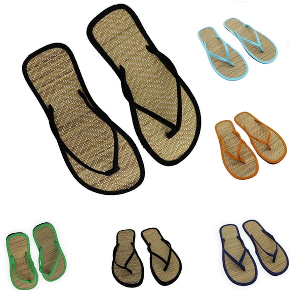 YAYUBA Womens Sandals Dark Blue,Flip Sandals Flop Silent Rattan Flat Comfortable Women Slippers Women's slipper