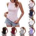 thumbnail image 1 of YAYUBA Womens Tank Tops Pack Women's Ribbed Tank Top Casual Sleeveless Vacation Outfit With Round Neck 2026 Spring Fashion Clothing, 1 of 4