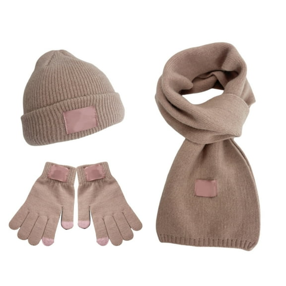 YAYUBA Womens Winter Beanie Scarf Gloves Set, Pom Pom Hat with Warm Lined Long Knit Scarf Touchscreen Gloves for Cold Weather