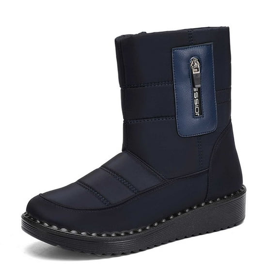 YAYUBA Womens Winter Boots Blue Women's Winter Insulated Outdoor Boots with Thick Non- Sole for Cold Weather and Comfortable Wear