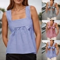 thumbnail image 1 of YAYUBA Workout Tank Tops Style Women's Tanks Summer Casual Spaghetti Strap Backless Bow Tie Top With Checkered Pattern Cute Trendy Going Out Tops, 1 of 6