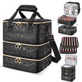 thumbnail image 1 of YUYAFN Nail Bag Organizer Case Holds 84 Bottles(15ml/0.5fl.oz) ,3 Layers PU Leather Nail Supplies Storage Organizer Bag,Large Shoulder Strap Nail Polish Holder Travel Carrying Case,Black, 1 of 7