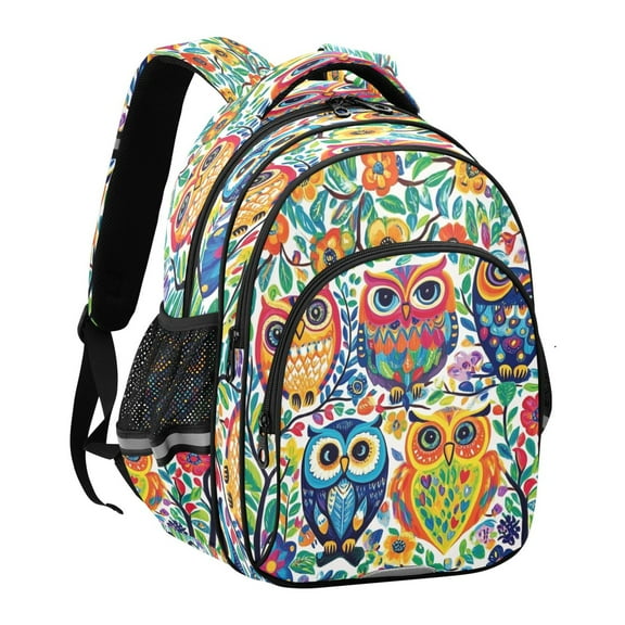 YAZAOO Backpack Fashio Charming Owls Amongst Nature Pattern Suitable Schoolbag Traveling Bag