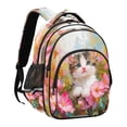 thumbnail image 1 of YAZAOO Backpack Fashio Floral Feline Delight Pattern Suitable Schoolbag Traveling Bag, 1 of 8