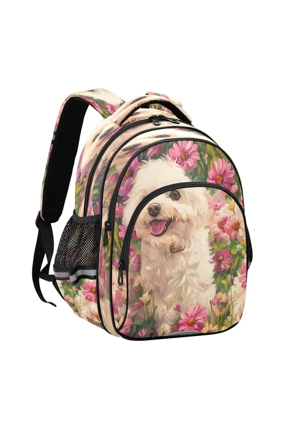 Backpack Fashio Floral Furry Friend Pattern Suitable Schoolbag Traveling Bag