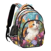 YAZAOO Backpack Fashio Floral Portrait Pattern Suitable Schoolbag Traveling Bag