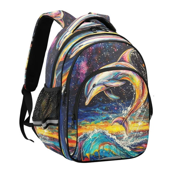 YAZAOO Backpack Fashio Galactic Wave Rider Pattern Suitable Schoolbag Traveling Bag