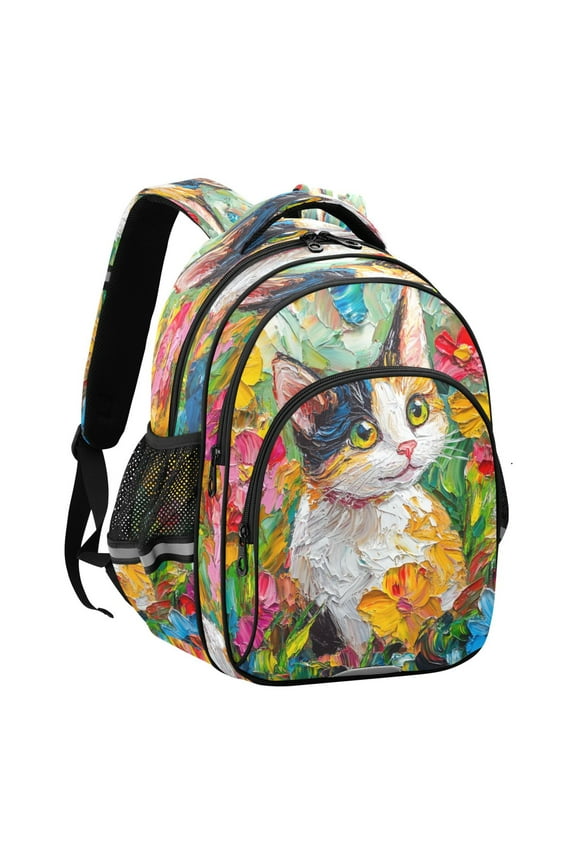 Backpack Fashio Garden Whiskers Pattern Suitable Schoolbag Traveling Bag