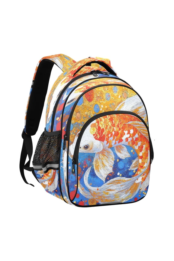 Backpack Fashio Golden Serenity Pattern Suitable Schoolbag Traveling Bag