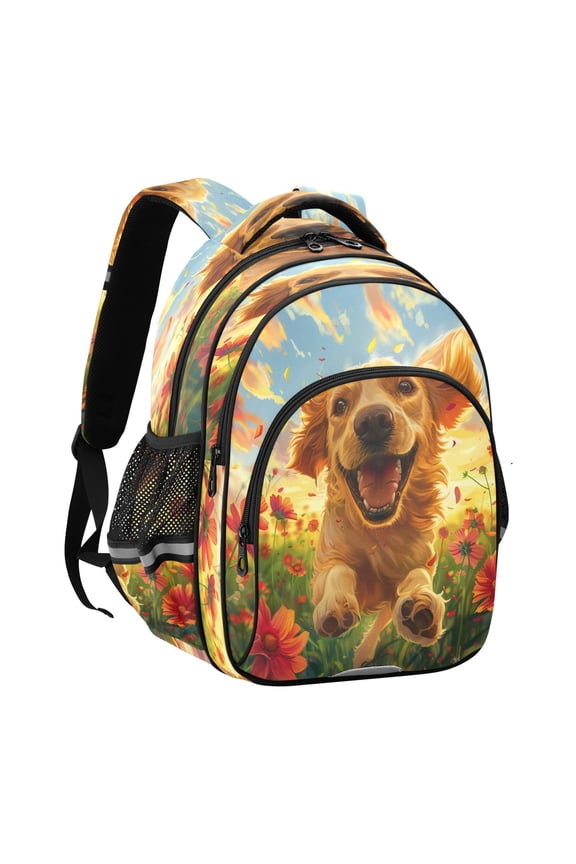Backpack Fashio Golden Sunshine Running Free Pattern Suitable Schoolbag Traveling Bag