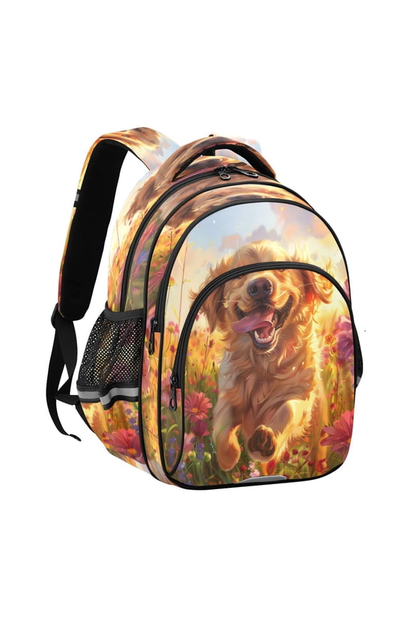 Backpack Fashio Happy Paws in Bloom Pattern Suitable Schoolbag Traveling Bag