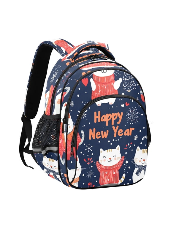 Backpack Fashio Joyful Feline Wishes Pattern Suitable Schoolbag Traveling Bag