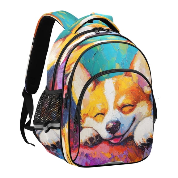 YAZAOO Backpack Fashio Lazy Days Of A Happy Corgies Pattern Suitable Schoolbag Traveling Bag