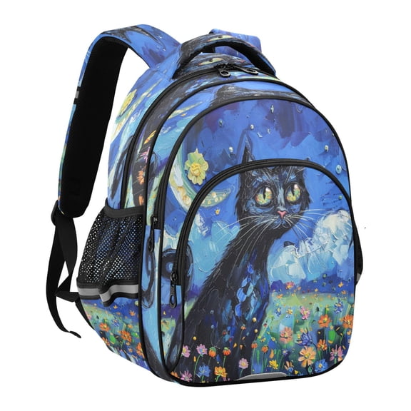 YAZAOO Backpack Fashio Moonlit Kitty Dreams Pattern Suitable Schoolbag Traveling Bag