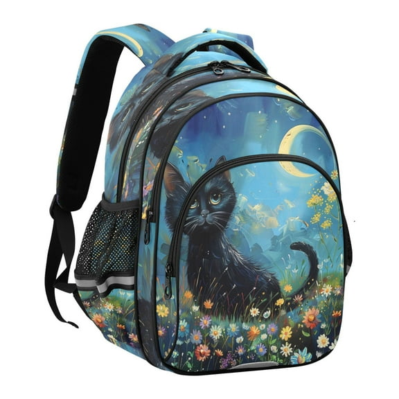 YAZAOO Backpack Fashio Moonlit Whiskers in Bloom Pattern Suitable Schoolbag Traveling Bag