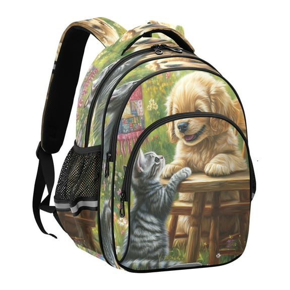 YAZAOO Backpack Fashio Playful Pals Pattern Suitable Schoolbag Traveling Bag