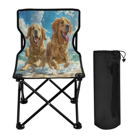 YAZAOO Camping Chairs Modern Beach Buddies Splashing Fun Pattern Folding chair