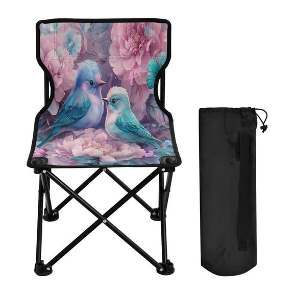 YAZAOO Camping Chairs Modern Birds Flowers Butterflies Pattern Folding chair