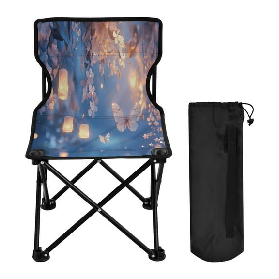 YAZAOO Camping Chairs Modern Butterfly Among Glowing Lights Pattern Folding chair