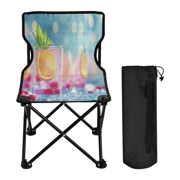 YAZAOO Camping Chairs Modern Colorful Cocktails with Fruit Pattern Folding chair
