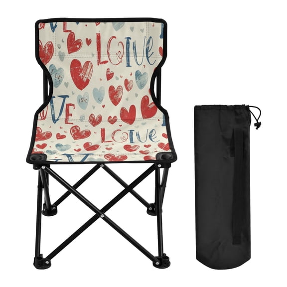 YAZAOO Camping Chairs Modern Colorful Hearts Of Affection Pattern Folding chair