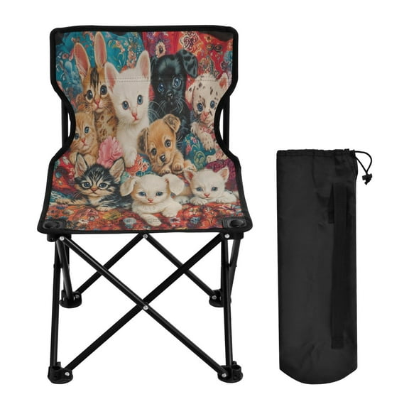 YAZAOO Camping Chairs Modern Cozy Companions Together Pattern Folding chair