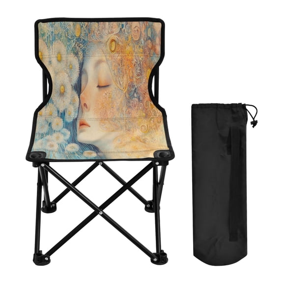 YAZAOO Camping Chairs Modern Dreamy Floral Portrait Pattern Folding chair