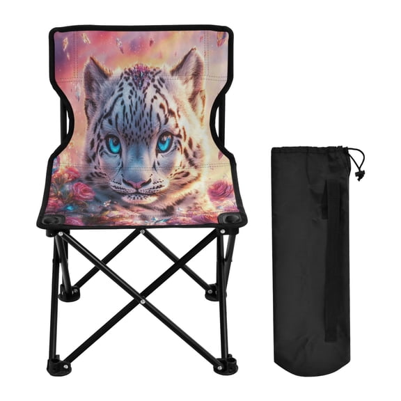 YAZAOO Camping Chairs Modern Fantasy Leopard Sunset Pattern Folding chair