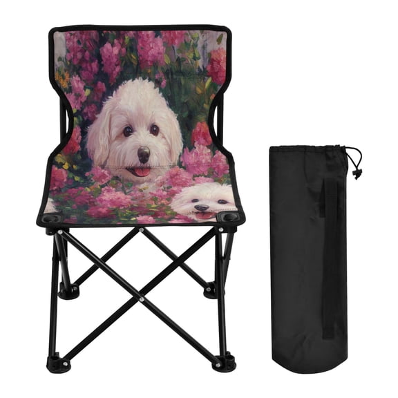 YAZAOO Camping Chairs Modern Floral Furry Friends Pattern Folding chair