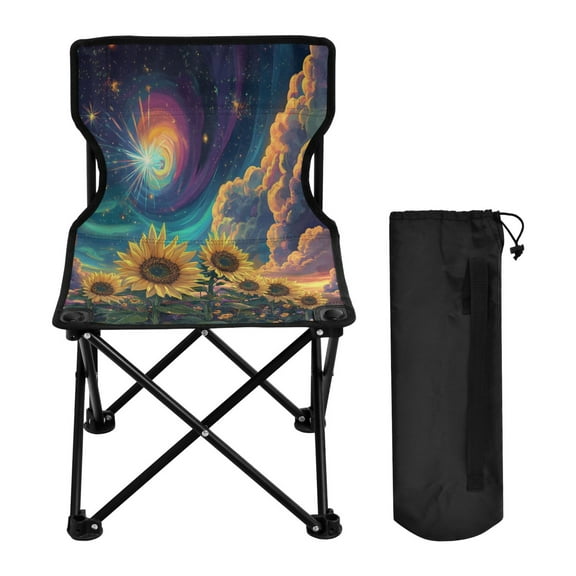 YAZAOO Camping Chairs Modern Galactic Sunflower Symphony Pattern Folding chair