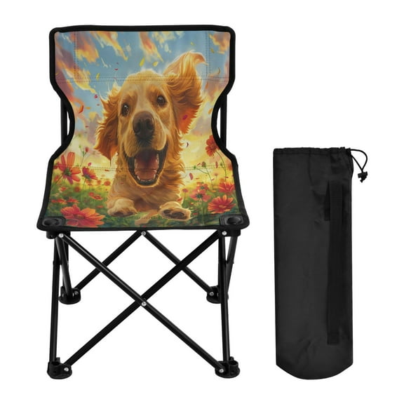 YAZAOO Camping Chairs Modern Golden Sunshine Running Free Pattern Folding chair